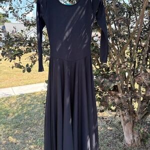 Long sleeve black ballet dress XL Balletcore Soft girl Delicate Dancecore Dress